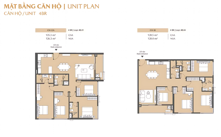 mặt bằng căn hộ 4 pn Masteri Park Place
