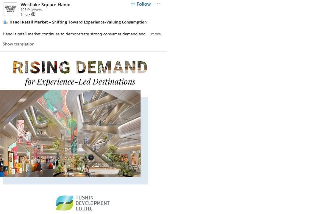 place marketing product for westlake square ha noi